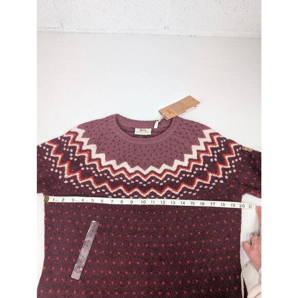 Fjallraven Women's Medium Ovik Knit Sweater - Dark Garnet - Picture 4 of 7